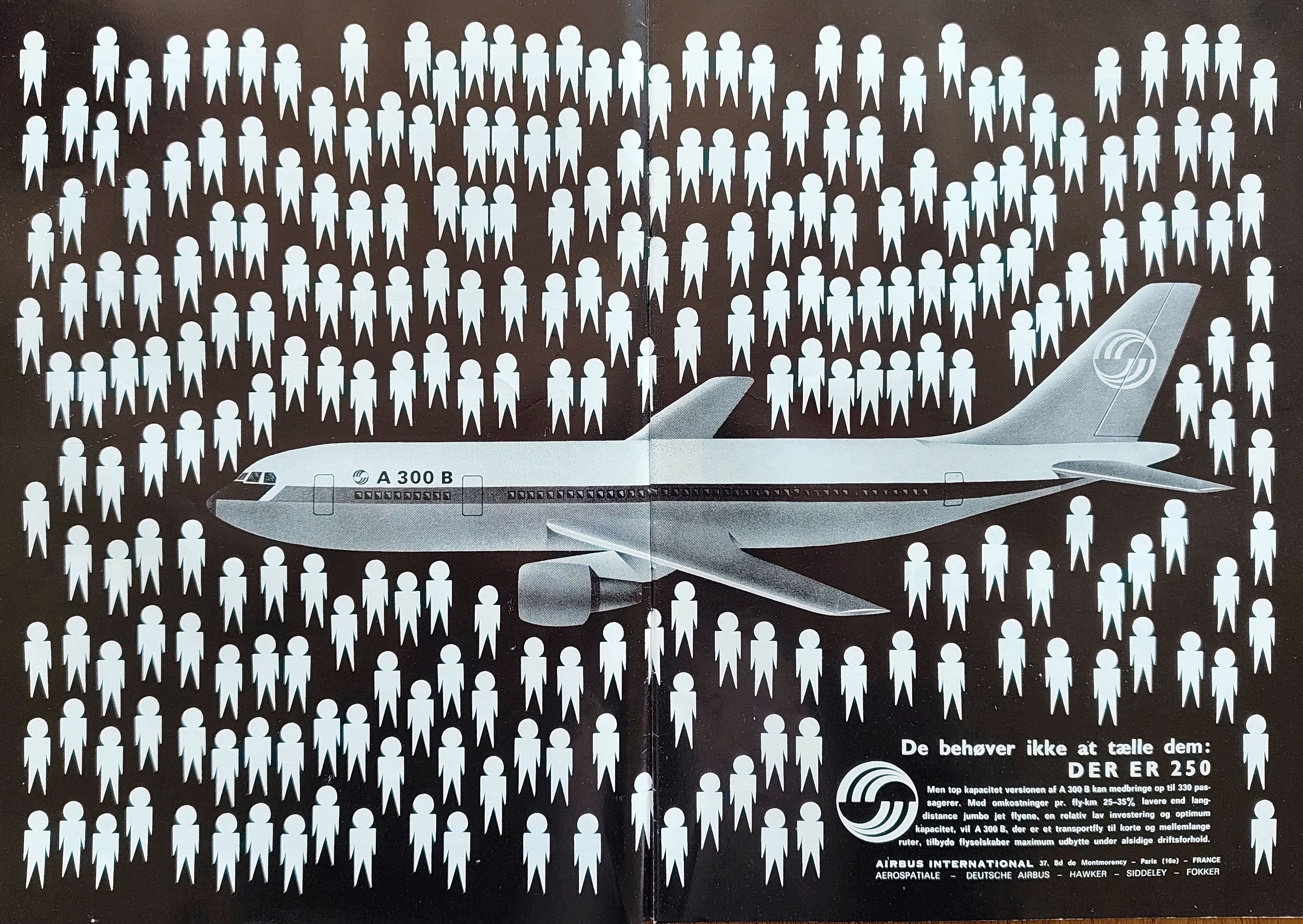It was sunny but rather windy today. So after an exhausting bike ride in 7m/s head winds, I sought shelter in the flight club, perusing past issues of FLYV. I worked my way through 1970s issues, and, boy, it was a fun ride back in time. Just check out this vintage Airbus A300B ad!