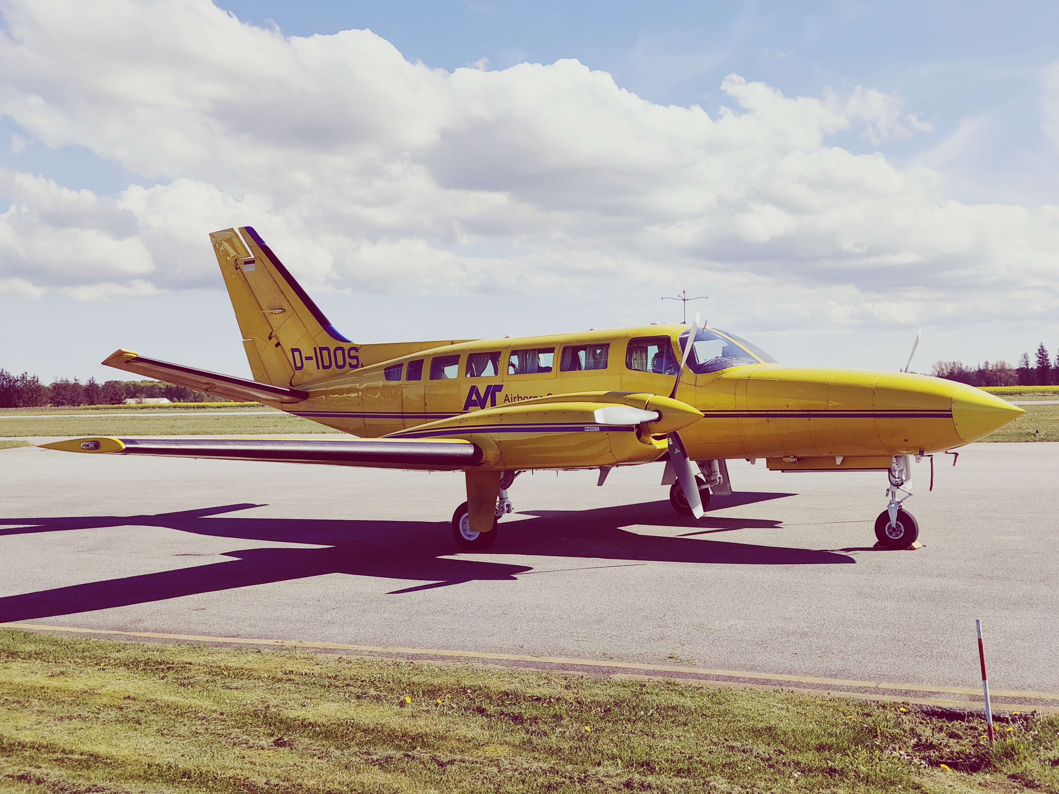 Yesterday, I spotted a German visitor in CNL: Cessna 404 Titan belonging to AVT Airborne Sensing.
