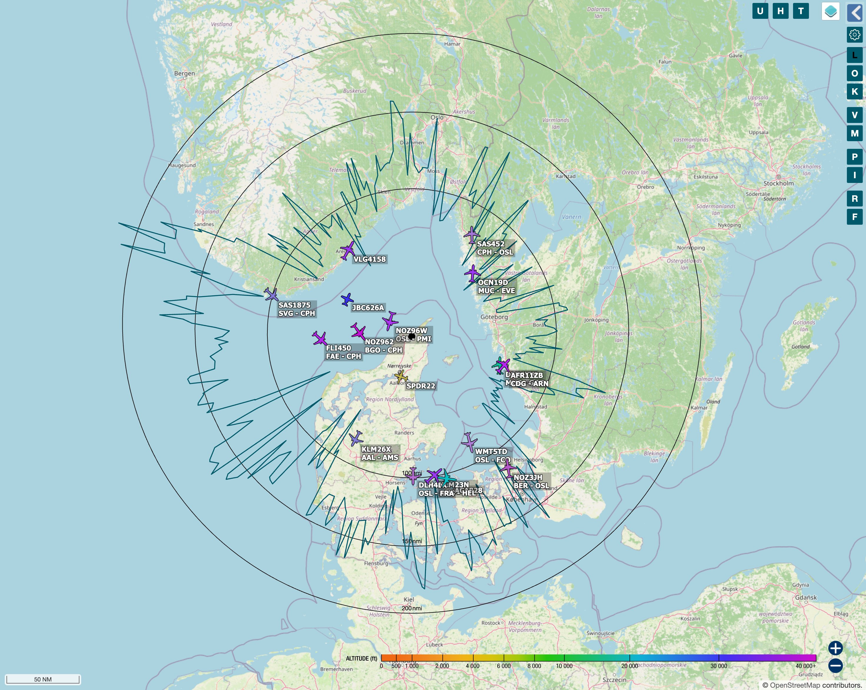 New ADS-B range record! For the first time ever, my humble ADS-B station tracked an aircraft beyond 200 nm.